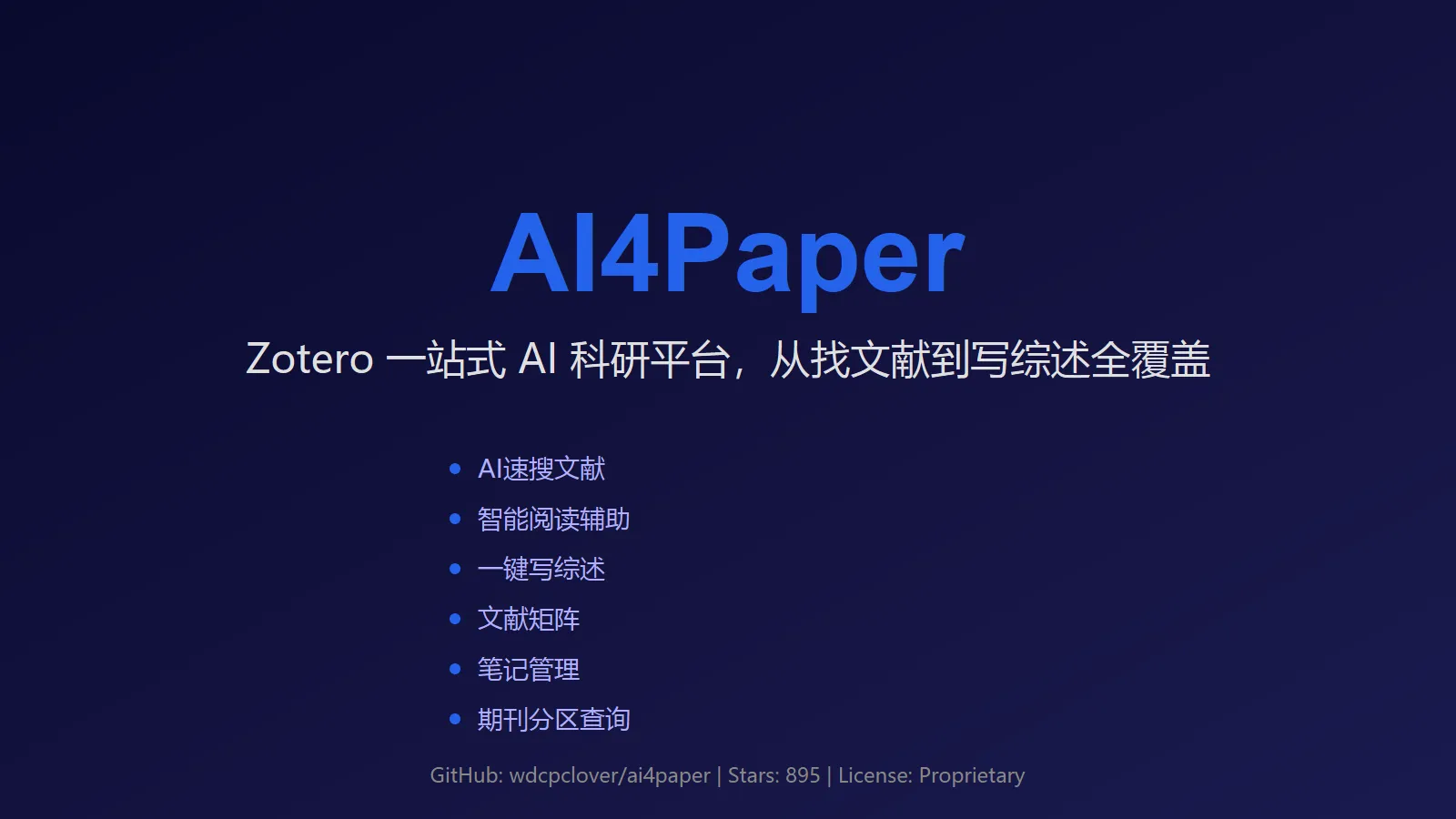 🔥 AI4Paper：Zotero 一站式 AI 科研平台，学术人的文献效率革命