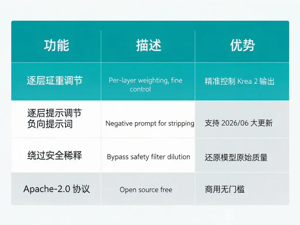 功能对比表