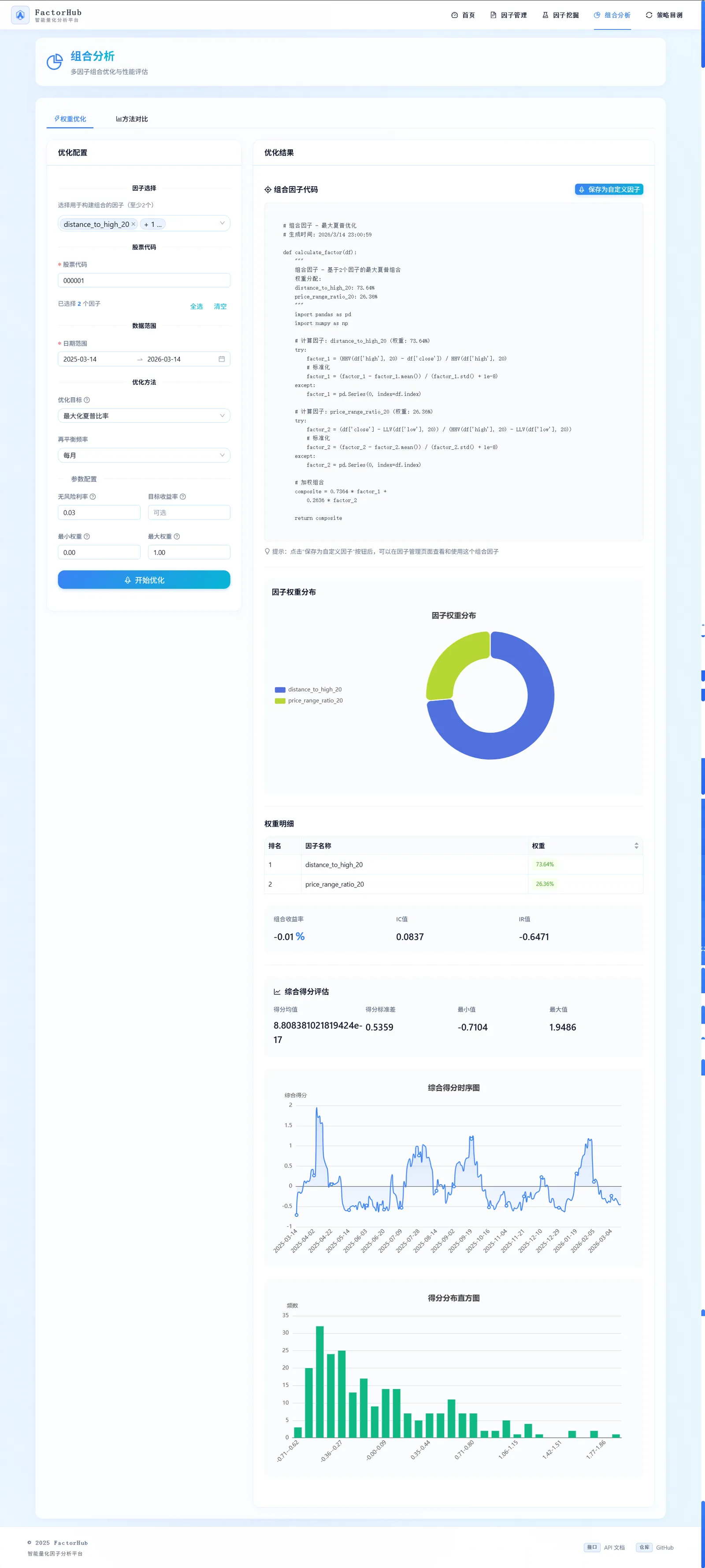 FactorHub 完整策略回测