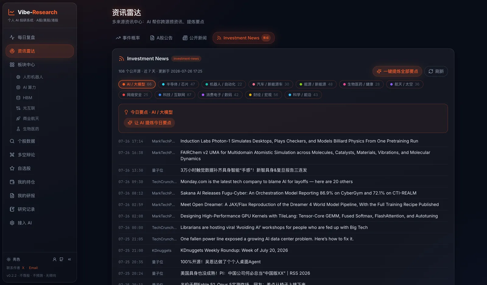 资讯雷达