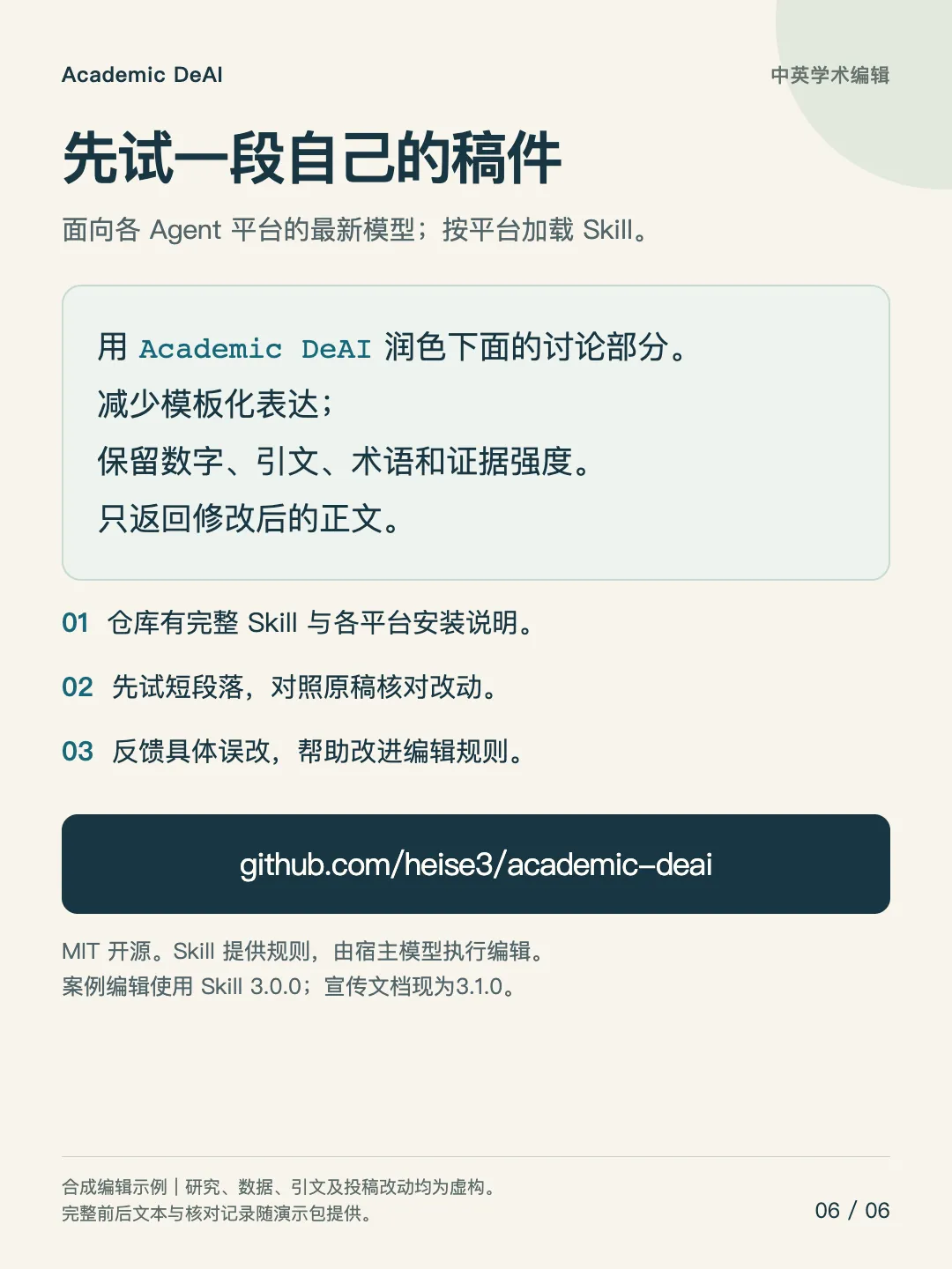 Academic DeAI 示例截图 6：长稿编辑后的段落逻辑