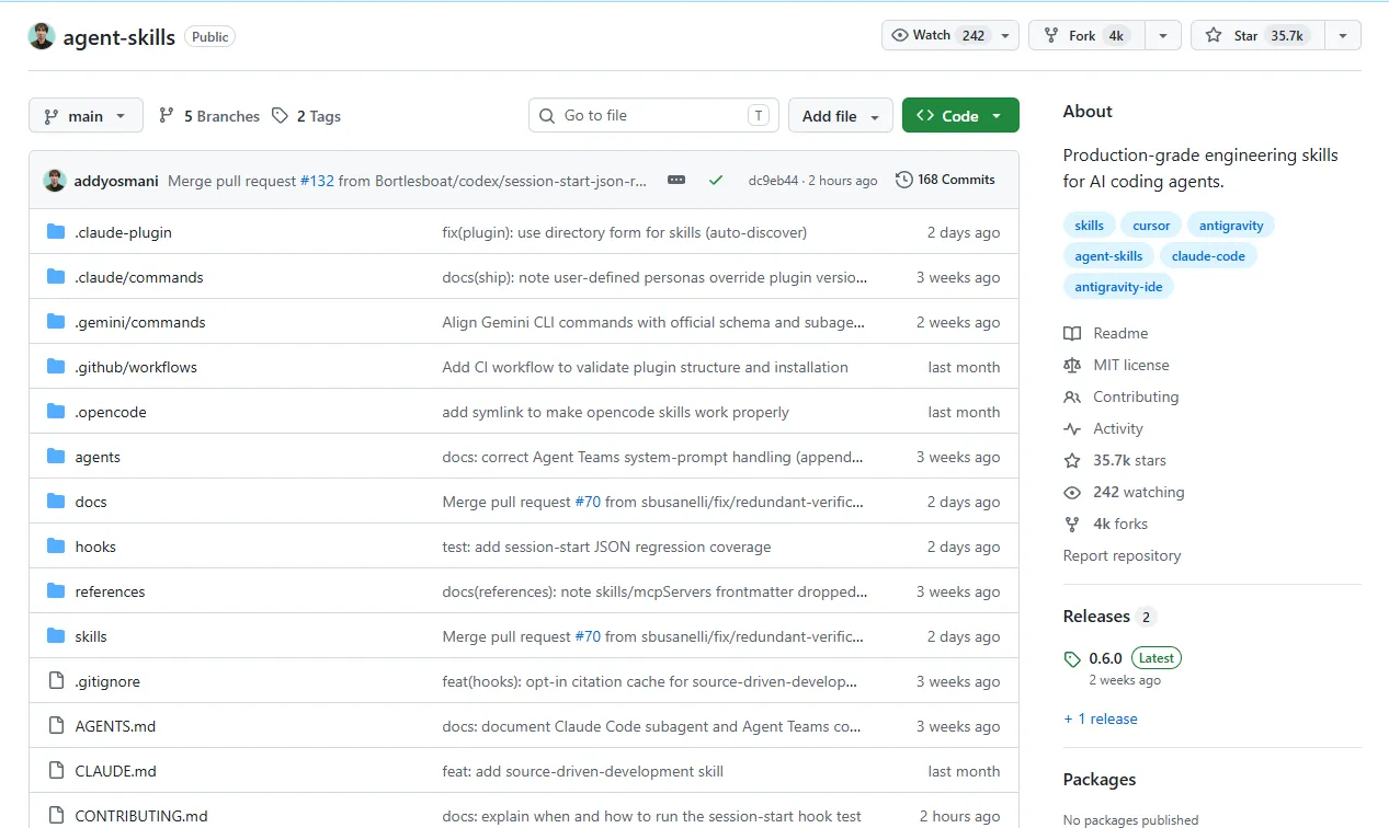GitHub 仓库概览：35.7k stars + 完整文件树