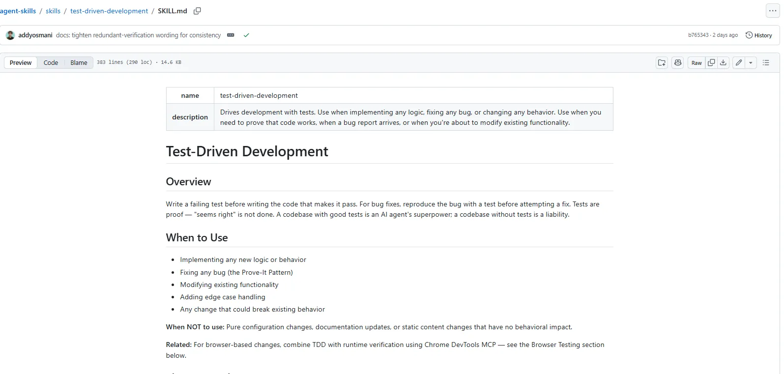 SKILL.md 解剖结构（以 test-driven-development 为例）