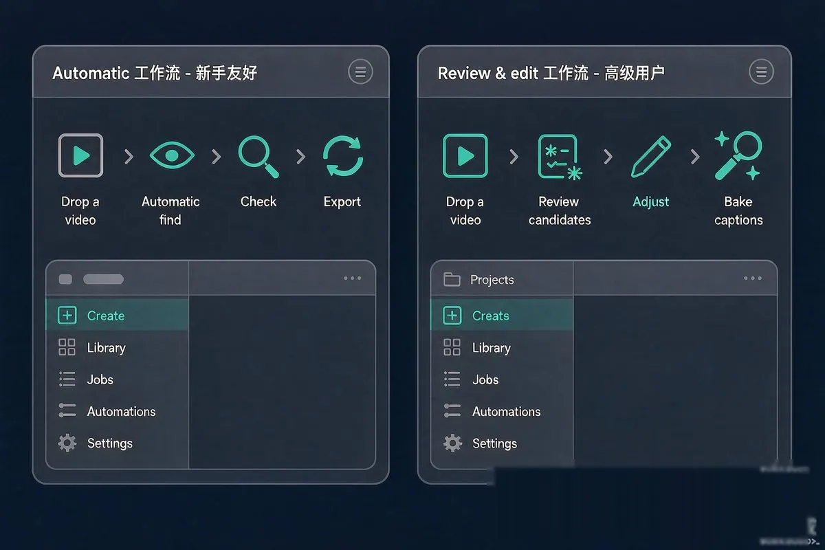 Automatic vs Review & edit 工作流