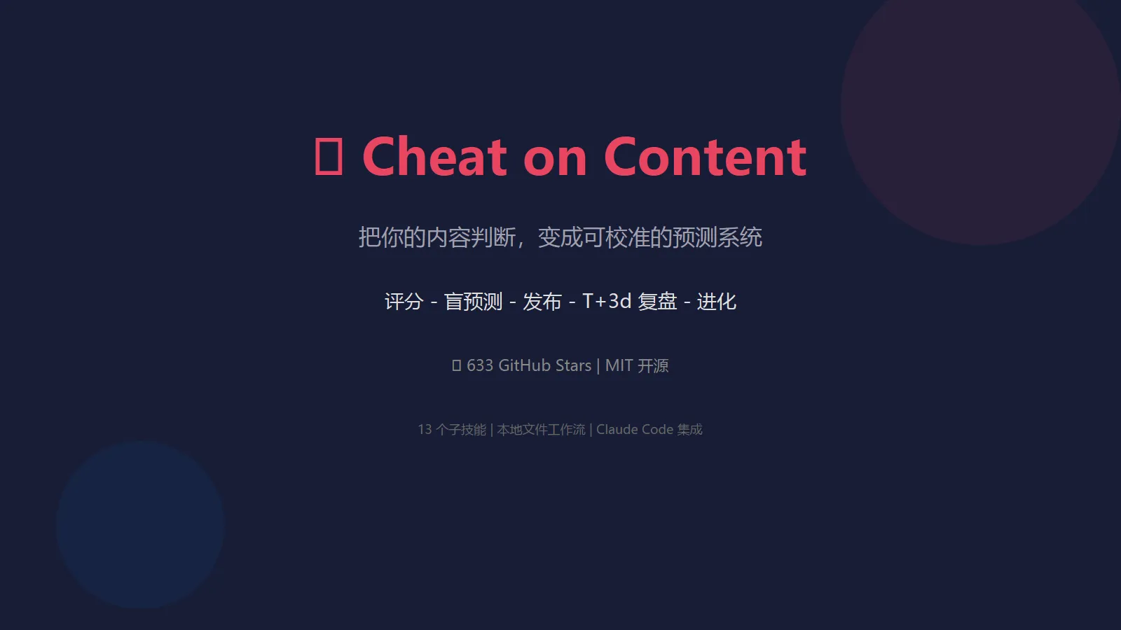 🔥 Cheat on Content：把你的内容判断，变成可校准的预测系统