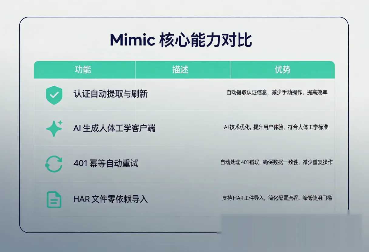 功能对比表